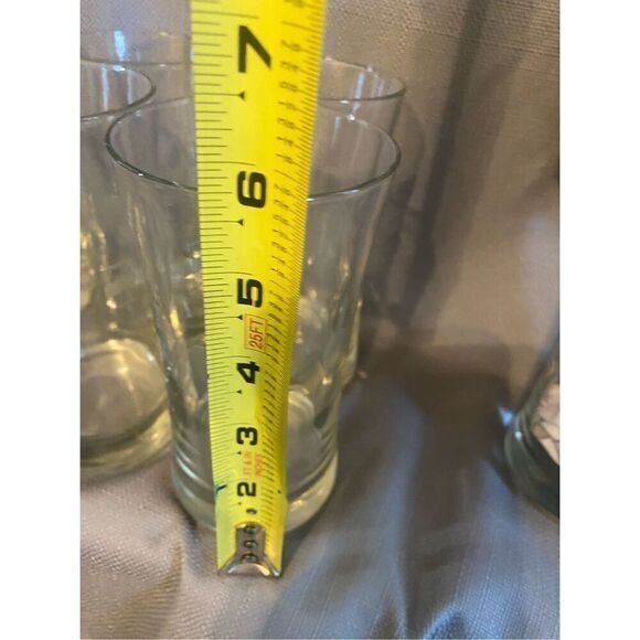 Set Of 7 Vintage Retro 10‎ Oz Etched Glassses - Picture 5 of 6